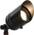 VOLT Fat Boy 12V Brass Outdoor Spotlight (Black) with 5W 2700K Warm White 400 Lumen MR16 LED Bulb for Low Voltage Landscape Lighting of Yard Lawn Garden Patio Trees &amp House