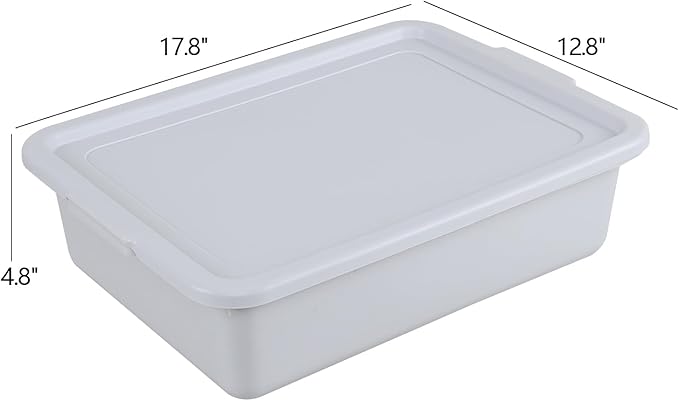 Zopnny 3 Pack 13 L Food Service Bus Tub with Lid Restaurant Dish Tub Food Grade Grey