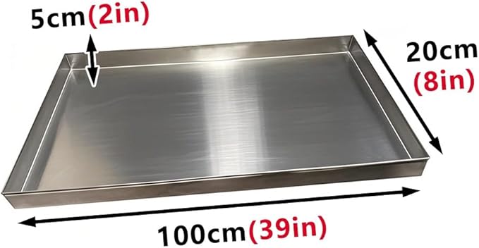 304 Stainless Steel Drip Pan – Portable Condensate Water Catcher for Window AC Units &amp Mini Fridges Durable HVAC Drain Tray for Home &amp Workshop Use100x20cm(39x8in)