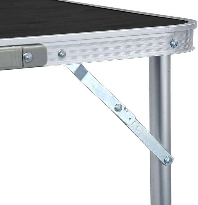 Foldable Camping Table Grey Aluminium 240x60 cm
