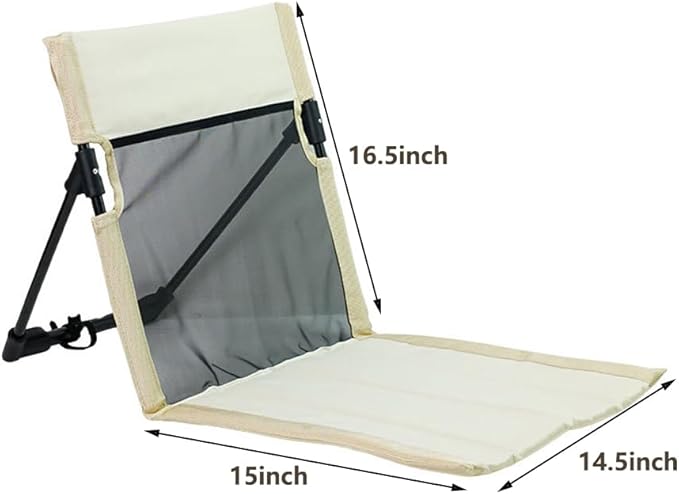 2 Pack Foldable Camping Chairs with Mesh BackrestUltra-Light Portable Beach Chairs with Carry Bag for Sunbathing Swimming Poolside Picnic Lawn Road Trips (Khaki)