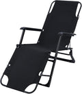 YOXIER 2 in 1 Camping CotFolding BedCamping Cots for Adults3+2 Positions Adjustable Patio Chaise Lounge Chair Sleeping Cots for Adults Portable Cot Bed Lawn Recliner for Bedroom Pool Beach Bla