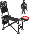 hatleues Portable Fishing Chair Outdoor Fishing Chairs with Rod Holder 13 Gear Height-Adjustable Camping Chair with Backrest Lightweight Folding Chair for Ice FishingHuntingLawnPatioGarden