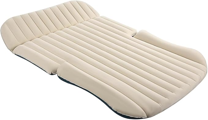 Camping Inflatable Mattress Waterproof Portable Inflatable Bed SUV Car Inflatable Mattress PVC Flocking Double Layer Design with Pump for Fast Inflation