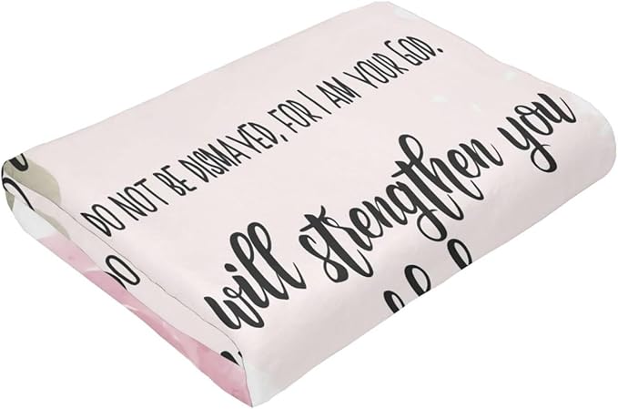 80X60 Isaiah 41：10 Lightweight Flannel Blanket - Soft and Breathable Polyester Suitable for Travel Camping and Home Decoration