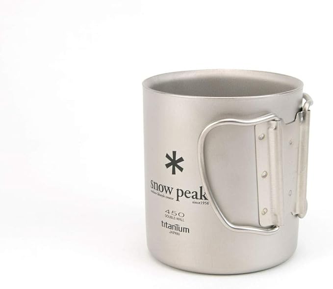 Snow Peak Double Wall Titanimum Insulated Mug Lightweight Durable Camping 450ml