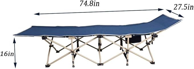 Folding Camping Cots Portable Camping Cot for Adults with Carry Bag Pocket Pillow Outdoor Camping Sleeping Bed for Hiking Traveling Easy to Carry&ampStore Blue
