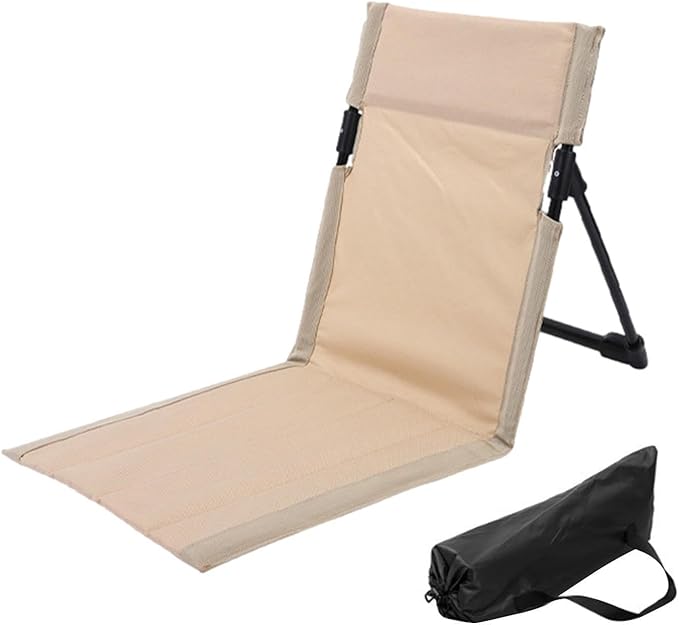 Beach Lounger - Portable Folding Travel Chair Lightweight Waterproof Sun Lounger | Adjustable Backrest Recliner Outdoor Relaxing Beach Chair for Tanning Travel Indoor and Outdoor Use