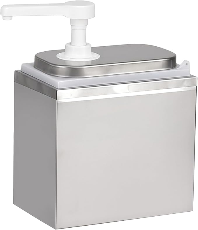 Stainless Steel 2L Sauce Pump Dispenser Adjustable Condiment Pump for Syrup Honey and Sauces Kitchen and Restaurant Essential