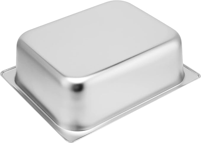 JAPCHET 4 Pack Stainless Steel Steam Pan 1/2 Size Anti-Jam Steam Table Pan Hotel Pans Half Size Restaurant Buffet Trays for Catering 4 Inch Deep