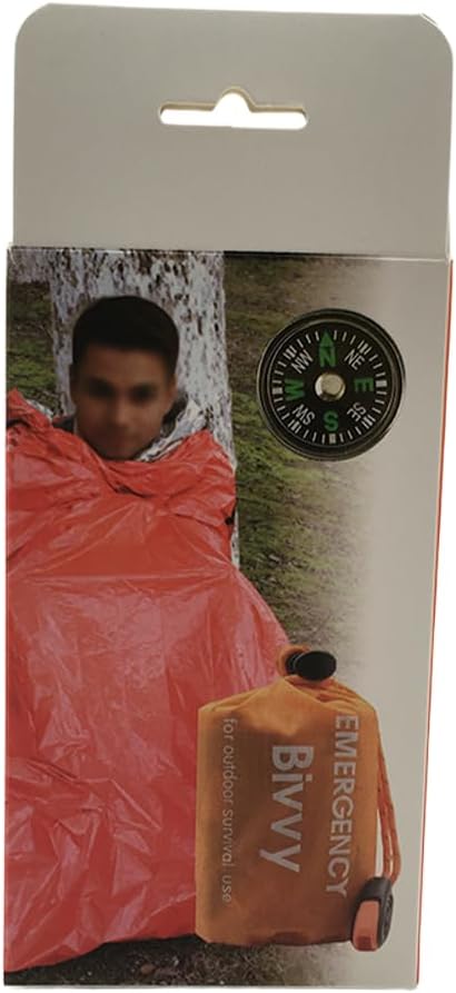 Emergency Sleeping Bag for Survival1 Pack Bivvy Bag Storage Bag with Whistle Camping Hiking Keep Warm Outdoor Adventures