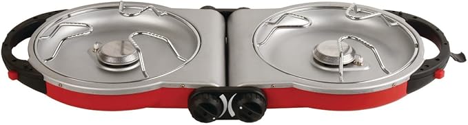 Coleman Fold ‘N Go 2-Burner Propane Stove Dual Adjustable Burners with 20000 BTUs of Power &amp InstaStart Ignition Great for Camping Tailgating Grilling &amp More