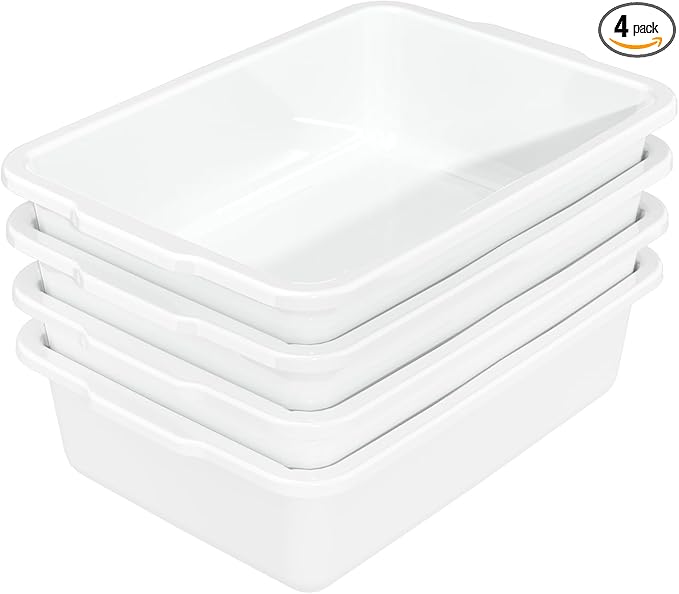 Quickquick 35 L Plastic Commercial Bus Tubs Large Restaurant Plastic Bus Tub Box 4 Packs