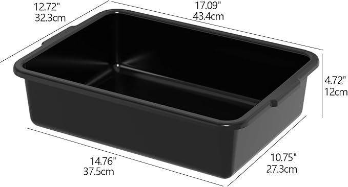 13 L Commercial Bus Box 12 Pack Food Service Plastic Bus Tubs Black