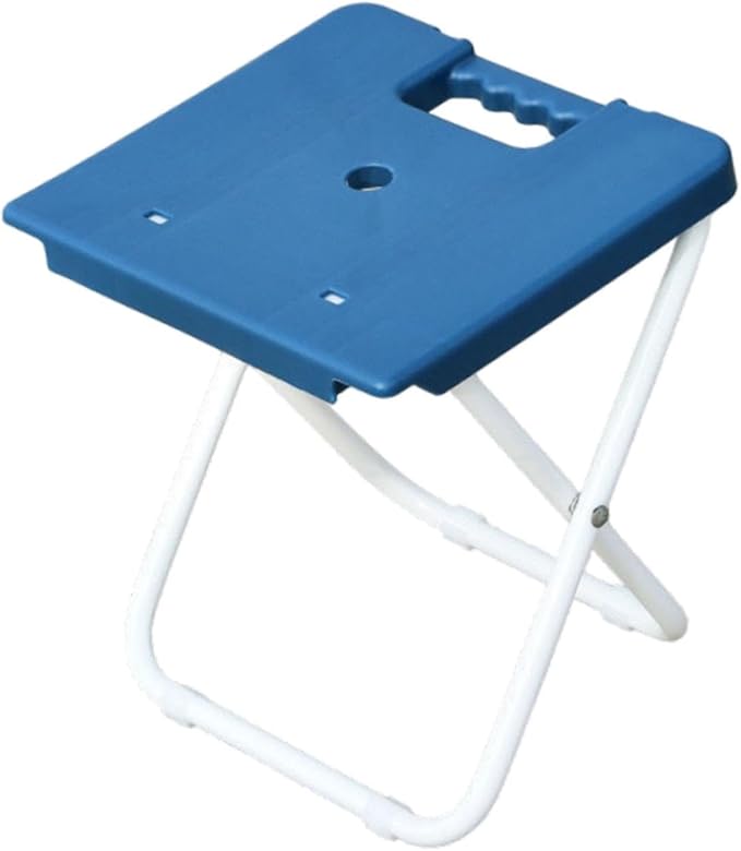 Foldable Stool Fishing Chair Multifunctional Easy to Carry Outdoor Portable Seat Train Seating Stool for Balcony Traveling Blue