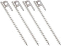 4Pcs Stainless Steel Tent Stakes Heavy Duty Camping Floor Pins for Outdoor Use Lightweight and Portable Design for Tents Awnings and Canopies