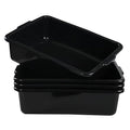 23 L Large Commercial Bus Bin 4 Pack Plastic Restaurant Dish Tub Black