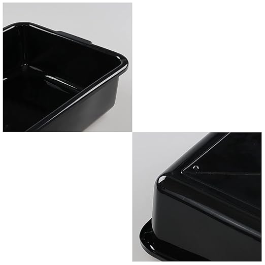 13 L Commercial Bus Tub Box 4 Pack Dishpans for Restaurants Black
