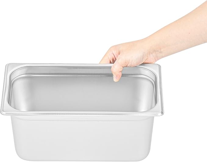 Restaurantware-Kitchen Tek 1/3 Size Steam Table Pan 1 Anti-Jam Steam Pan - Lid Sold Separately 6â€ Deep 24 Gauge Stainless Steel Freezable For Catering Event And Party