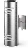 Sytmhoe Outdoor Wall SconceUp/Down Cylinder Exterior LightsStainless Steel LED Wall Light Outside LightingE26 Bulb Waterproof Wall Fixture
