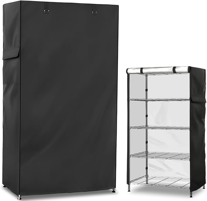 Wire Shelf Cover600D Heavy Duty 100% Waterproof Shelf Covers for Wire ShelvingOutdoor Storage Shelves Cover for Metal Rack60 W x 24 D x 72 HBlack
