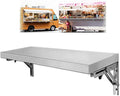 Folding Concession Shelf Stainless Steel Wall Table 24 36 40 Floating Drop-Leaf Table Fold Down Desk for RV Food Truck Laundry Kitchen Garage(80x20cm/32x8in)