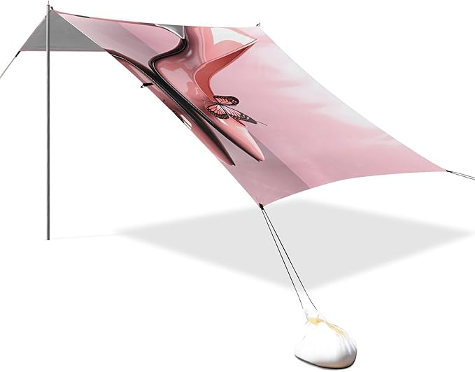 Pink High HeelCamping Sun Shelters 9.2 x 10.5 FT Beach Canopy Tent Sun Shade with Carrying Bag for Camping Trips Fishing Backyard Fun or Picnics 21340778