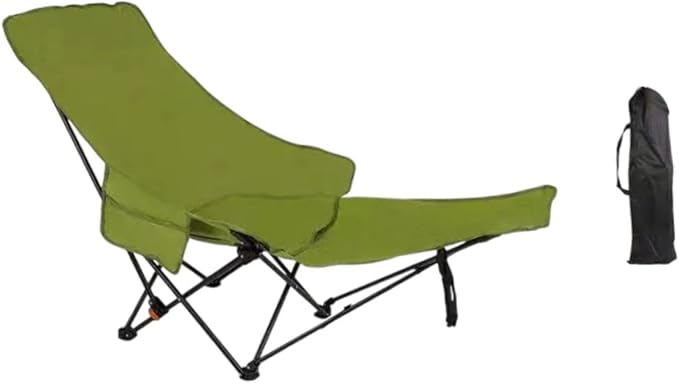 Folding Chaise Lounge Chair Reclining Chair Foldable Heavy Duty Stable Recliner Lounger for Garden Fishing Sports Patio Beach Green