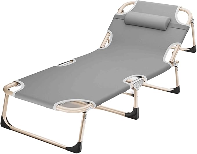 Portable Oxford Fabric Foldable Camping Bed with Thickened Steel Pipe Height Adjustable Travel Camp Cots Breathable Folding Bed Comfortable