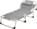 Portable Oxford Fabric Foldable Camping Bed with Thickened Steel Pipe Height Adjustable Travel Camp Cots Breathable Folding Bed Comfortable