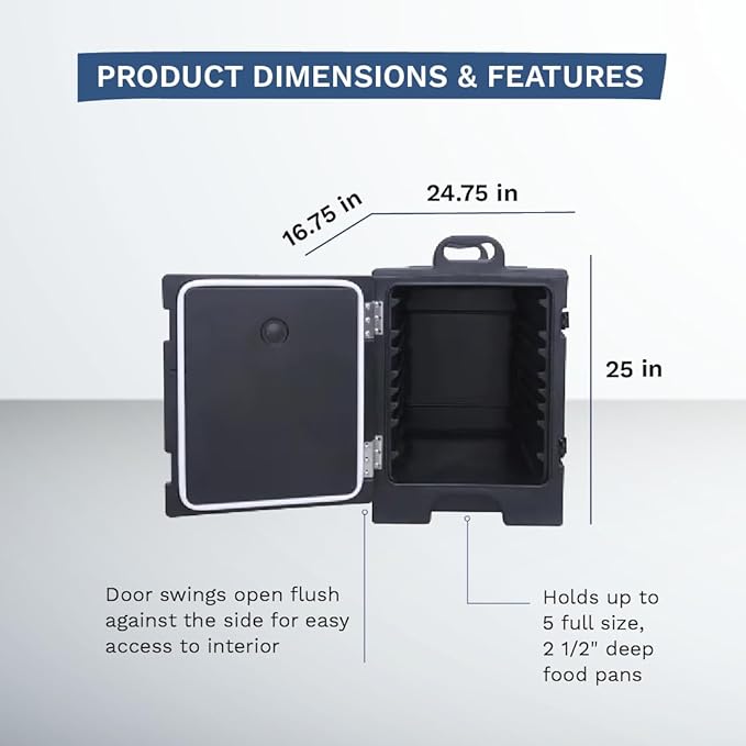29A-007 - Insulated Food Pan Carrier - Holds 5 Full-Size Food Pans 2-1/2 Deep - NSF