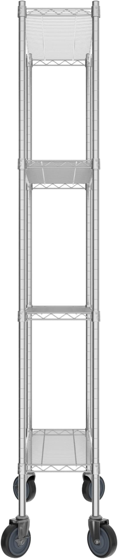 Commercial NSF Listed Chrome Mobile Wire Shelving Kit 12 x 36 x 80 with 4 Shelves Perfect for Warehouse Walk-in Refrigerator Freezer Grocery Store Restaurant Dishroom