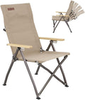 Kakadu Revived Recliner Adjustable Camping Chair w/ 4 Reclining Positions Recycled Heavy-Duty Canvas w/Rugged Aluminum Frame and Bamboo Armrests Foldable Chair Includes Carry Bag