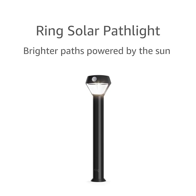 Ring Solar Pathlight — Motion-activated pathlight bright LEDs works with Amazon Sidewalk Black