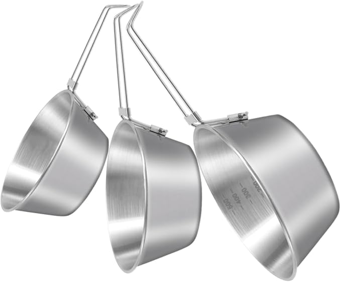 GANAZONO 9pcs Stainless Steel Mixing Bowls Collapsible Camping Bowl Portable Handle Dishwasher Safe