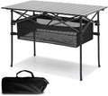 Outdoor Folding Portable Picnic Camping Table Aluminum Roll-up Table with Easy Carrying Bag for IndoorOutdoorCamping BeachBackyard BBQ Party Patio Picnic (Large)