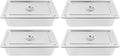 4 Pack Hotel Pan 5.9-Inch Deep Steam Table Pan with Lid 21.26 L x 12.6 W Hotel Pans Stainless Steel Pans Restaurant and Commercial Steam Tables
