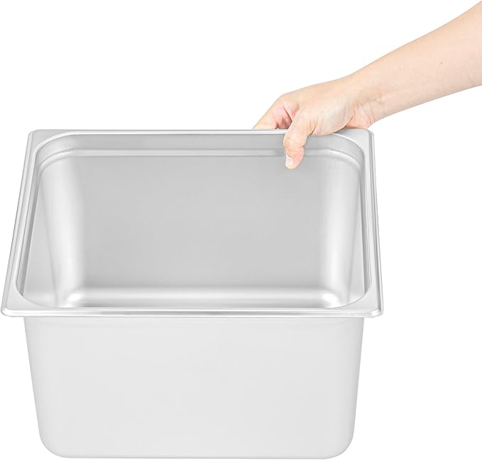 Restaurantware-Kitchen Tek 2/3 Size Steam Table Pan 1 Anti-Jam Steam Pan - Lid Sold Separately 8â€ Deep 24 Gauge Stainless Steel Freezable For Catering Event And Party