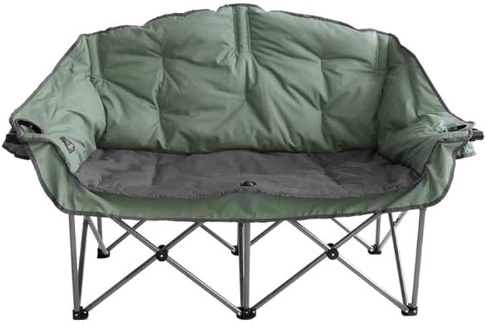 Kuma Outdoor Gear - Bear Buddy Double Camping Chair-with Carry BagCamping Gear for Outdoor Hiking Picnic Fishing BBQ and Camping Events Comfy Loveseat for Adults (Sage/Graphite)