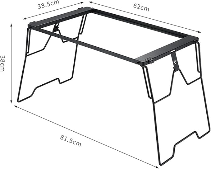 Bridge Table Frame Folding Metal Desk High Strength Grill Camping Table No Countertop for Traveling Fishing Hiking Garden BBQ