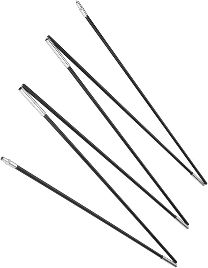 HURRISE 2-Pack Fiberglass Tent Poles 3-Piece Lightweight Support Rods for Camping Hiking Backpacking 1-2 Person Outdoor Tents