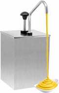FIUZA 3.7L Stainless Steel Sauce Dispenser Sauce Dispenser Pump Food-Grade Pipes for Ketchup Dressing Syrup