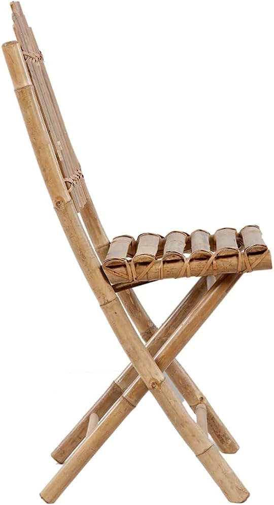 Patio Chairs Dining Chair Black Dining Chairs chairFolding Patio Chairs 2 pcs with Cushions BambooSuitable for Gardens courtyards
