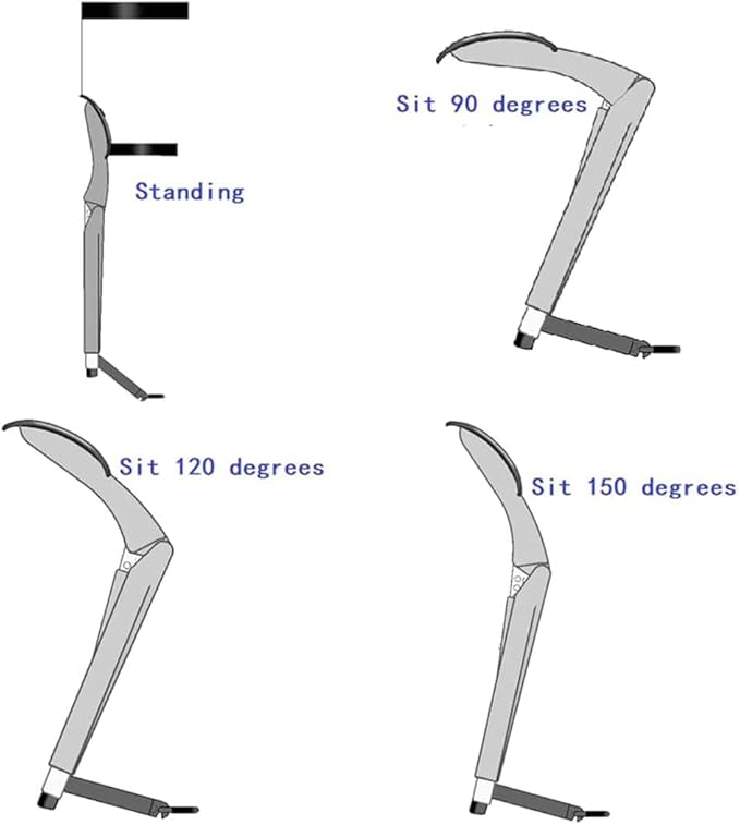 Exoskeleton Seat Portable 3 Gear Height Adjustable Wearable Mechanical Booster MAX 150kg/330lb Foldable Chair for Outdoor Fishing Concert Subway Bus