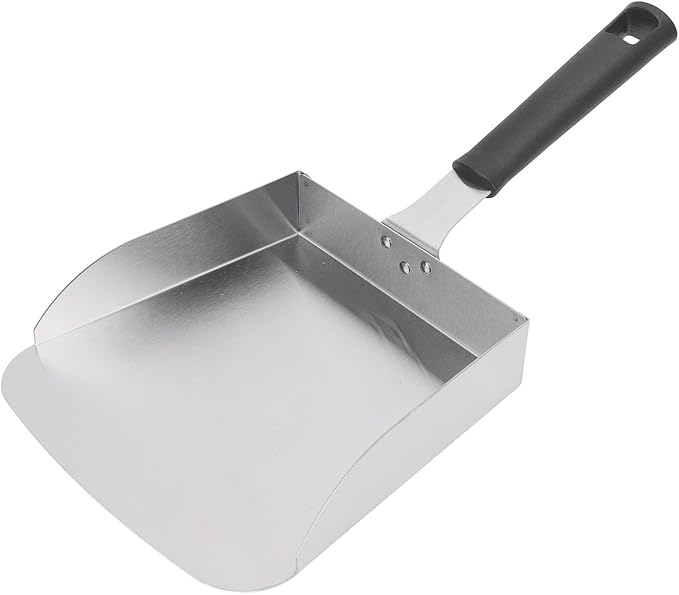 Professional Stainless Steel Griddle Food Mover Large BBQ Grill Food Shovel with Ergonomic Handle Heavy Duty Griddle Scoop for Stir Fry Cooking and Moving Food Perfect for Comme