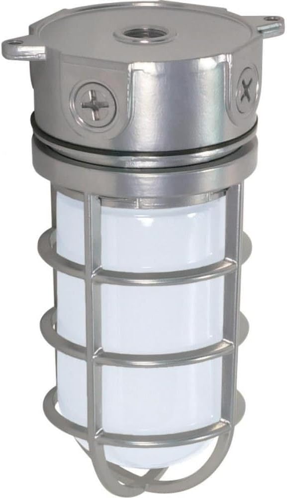 Nuvo Lighting SF76/624 Industrial Style Small Heavy Duty Aluminum Durable Outdoor Close to Ceiling Porch and Patio Light with Frosted Glass Metallic Silver