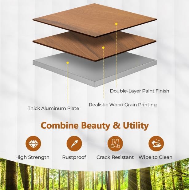 GYMAX Folding Camping Table Aluminum Roll-Up Picnic Table with Carrying Bag Portable Low Beach Table for Outdoor Travel Hiking Party BBQ Backyard