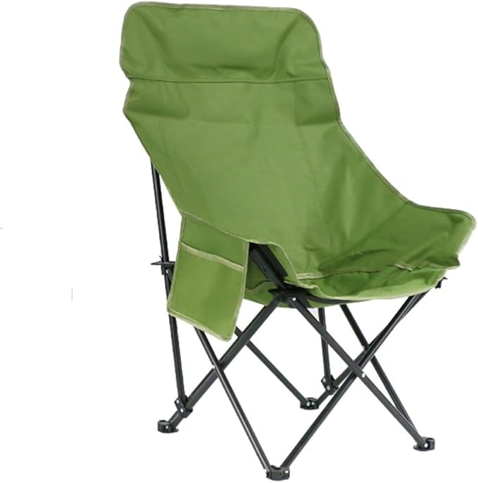 Portable Lightweight Compact Camping Foldable Chair with Carry Bag for Hiking Fishing Beach (High Back Green)