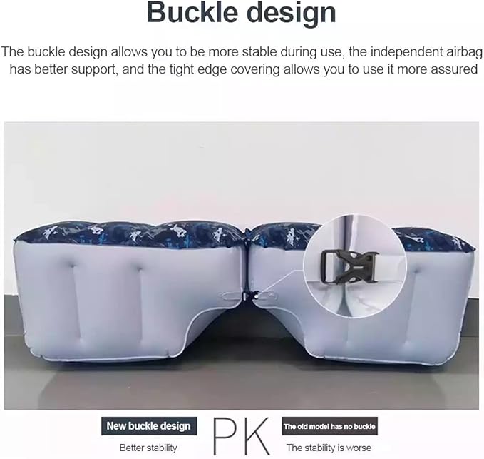 Auto Inflatable Car Travel Mattress Back Seat Gap Pad Air Bed Cushion Camping Air Couch Blue