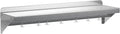 Stainless Steel Shelf Wall Mounted NSF Commercial Wall Shelf Floating Shelving for Kitchen Restaurant Home Hotel 60 x 12 Inches Flat Surface with 7 Hooks